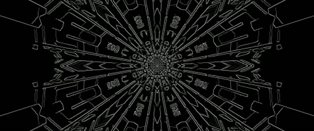 Neon Tunnel Fraktal Kaleidoskop Utbrudd VJ Loop 2.39:1 Cinemascope 60fps Skjermsparer