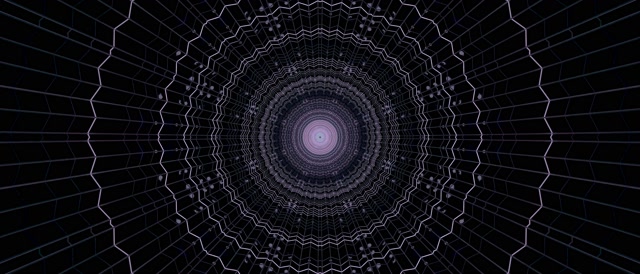 Vj loop Neontunnel Lilla Edderkopp Nett Virvel 21:9 Ultrawide 60fps Skjermsparer