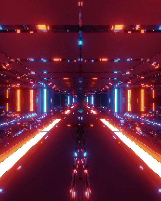 Neon Tunnel Piksel Rutenett VJ Loop 4:5 Instagram 60fps Skjermsparer