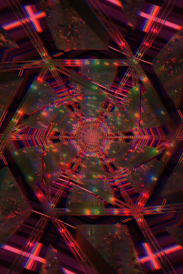 Neon Tunnel Rød Kaleidoskop Stjerne Virvel VJLoops 2:3 Foto Portrett 60fps Skjermsparer