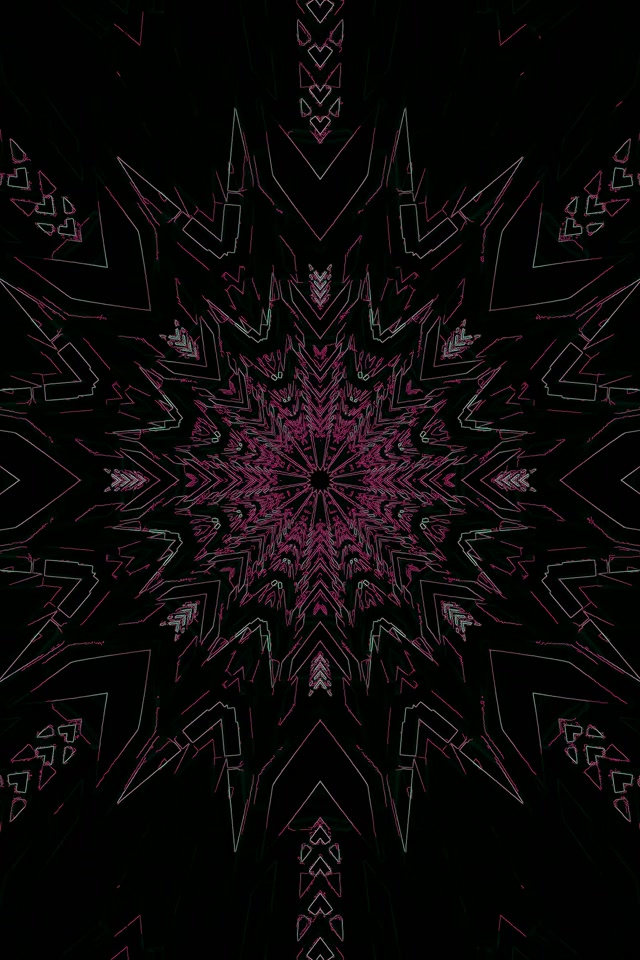 Neontunnel Fraktal Stjerne Burst 2:3 Foto Portrett 60fps Skjermsparer Vj Loop