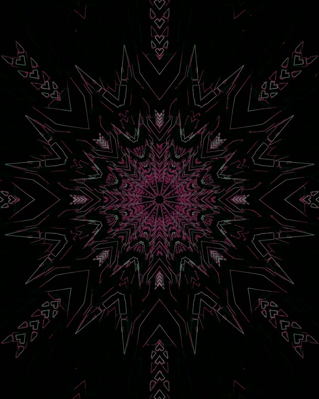 Neontunnel Mørk Magenta Kaleidoskop Stjerne VJ Loop 4:5 Instagram 60fps Skjermsparer