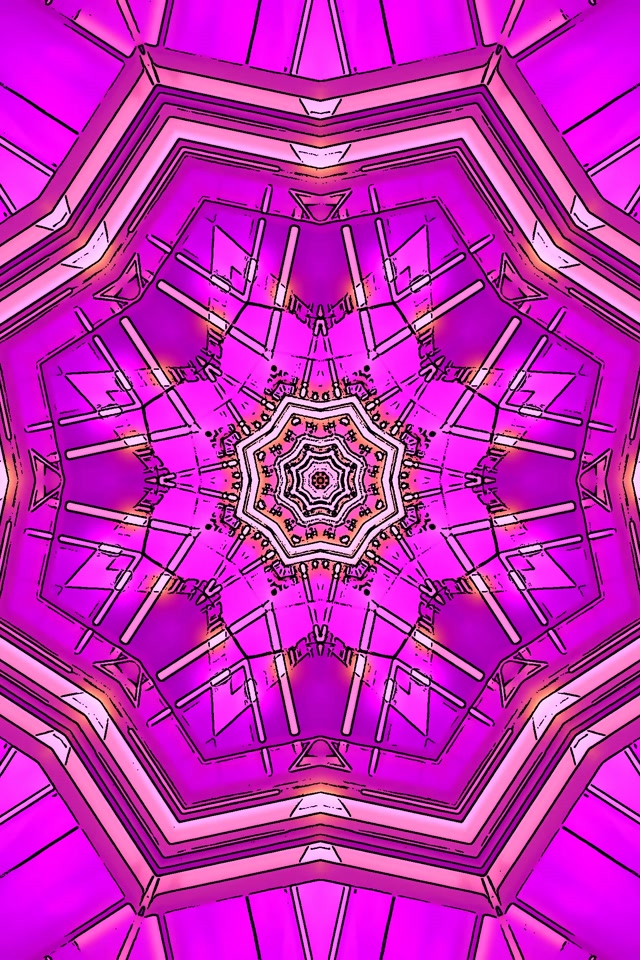 Neon Tunnel Magenta Kaleidoskop 2:3 Foto Portrett 60fps Skjermsparer Vj Loop