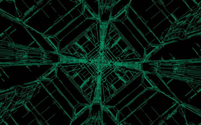 Neon Tunnel Grønn Rutenett Vortex VJLoops 60fps 16:10 MacBook Skjermsparer