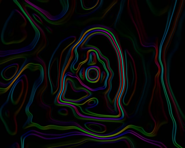 Neontunnel Virvlende Topografiske Bølger VJLoops 5:4 Industrial 60fps Skjermsparer