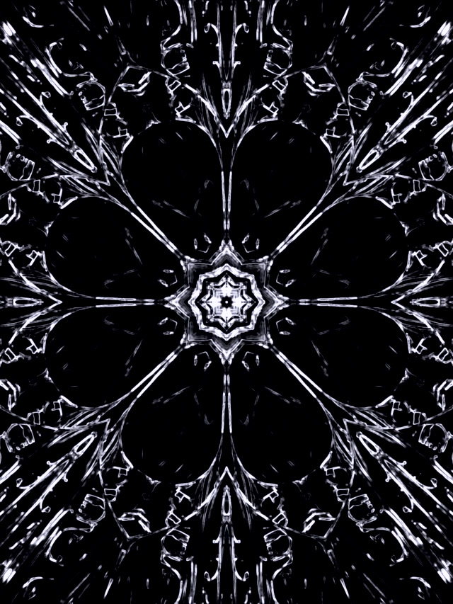 Sort Hvit Neon Tunnel Snøflak Skjermsparer 3:4 iPad Portrett 60fps VJ Loop