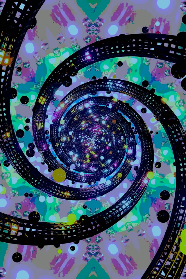 Neon Tunnel Spiral Virvel 2:3 Foto Portrett 60fps Skjermsparer VJ Loop