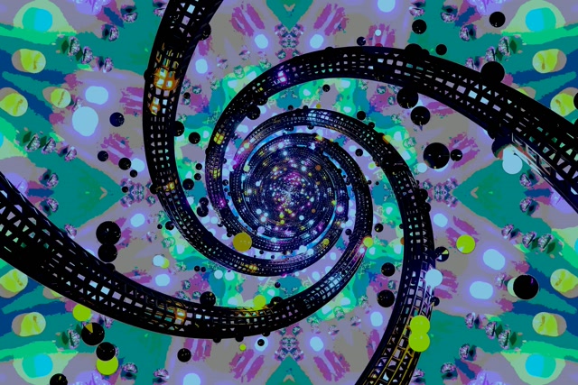 Neon Tunnel Spiral Virvel VJ Loop 3:2 Surface 60fps Skjermsparer