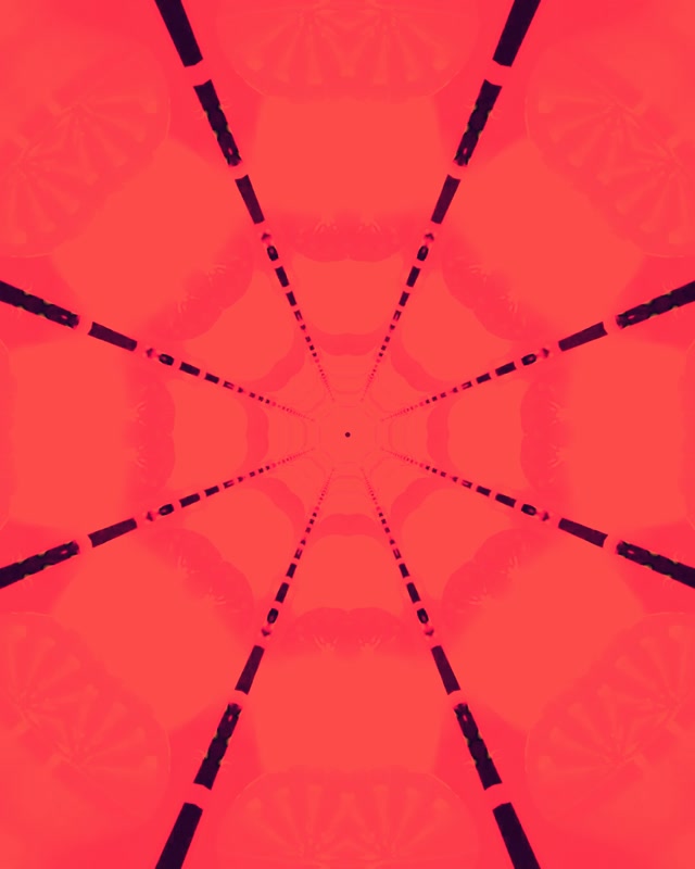 Neon Tunnel Rød Edderkoppnett Kaleidoskop VJ Loop 4:5 Instagram 60fps Skjermsparer