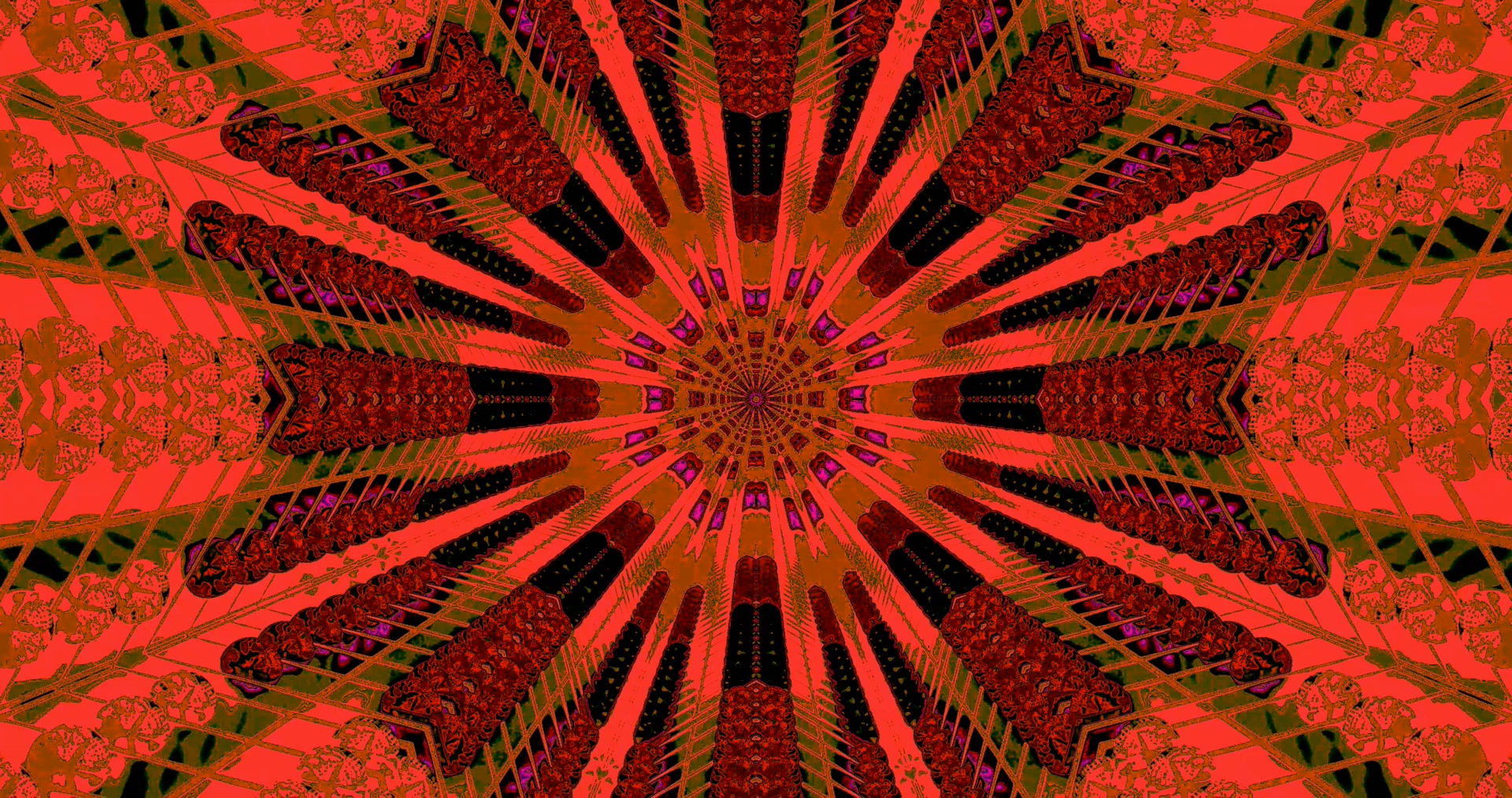 Red Neon Tunnel Kaleidoscope 4K UHD 60fps Wygaszacz ekranu Vj Loop