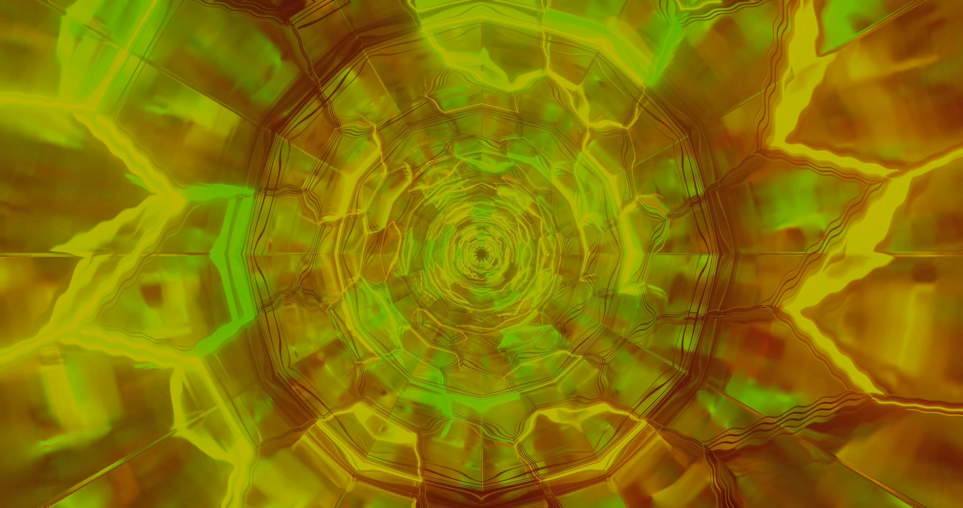 Neonowy Tunel Zielony Złoty Wygaszacz 4K UHD 60fps VJ Loop Wygaszacz PC