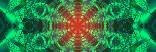 Neon Tunnel Red Green Kaleidoscope Vj Loop 3:1 Triple Wide 60fps Screensaver