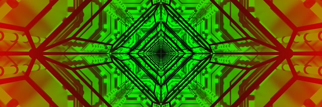 Neon Tunel Zielony Czerwony Obwód 3:1 Potrójnie Szeroki 60fps Wygaszacz VJ Loop