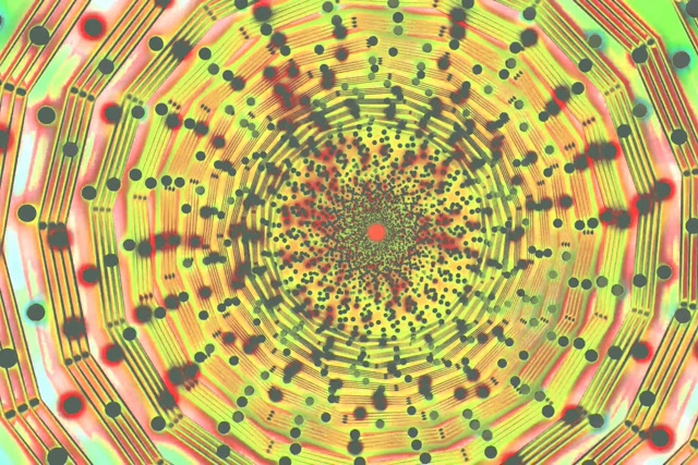 Neon Tunnel Dot Spiral VJ Loop 3:2 Surface 60fps Screensaver