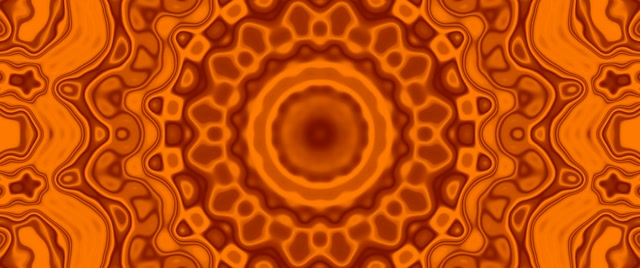 Neonowy Tunel Pomarańczowa Mandala VJ Loop 2.39:1 Cinemascope 60fps Wygaszacz