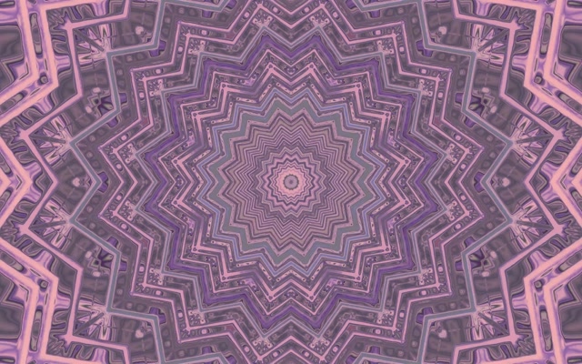 Vj loop Neon Tunnel Purple Star Kaleidoscope 16:10 macbook 60fps Screensaver