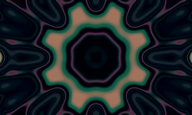 Neon Tunnel Teal Star Kaleidoscope Vj Loop 5:3 Wide 60fps Screensaver