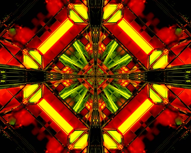 Neon Tunnel 5:4 industrial 60fps Screensaver VJ Loop Kaleidoscope Diamond Burst