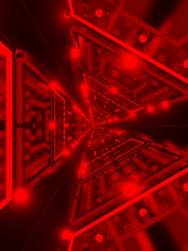 Red Neon Tunnel Triangle Vortex VJ Loop 60fps Screensaver 3:4 iPad Portrait