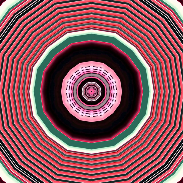 Neon Tunnel Spinning Decagon Vortex VJ Loop 1:1 Square 60fps Screensaver