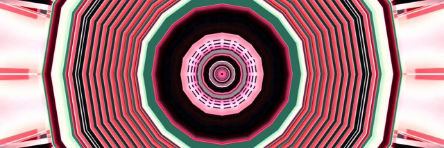 Neon Tunel Różowy Zielony Ośmiokąt Wir VJLoops 3:1 Triple Wide 60fps Wygaszacz