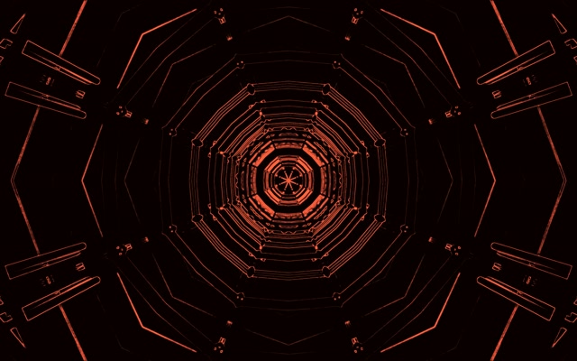 Red Octagon Neon Tunnel VJ Loop 60fps 16:10 MacBook Screensaver