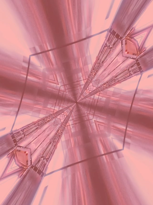 Różowe Złoto Fraktalny Neonowy Tunel VJ Loop 3:4 iPad Pionowy 60fps Wygaszacz