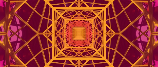 Neon Tunnel Spiraling Square Vortex 21:9 Ultrawide 60fps VJ Loop Screensaver