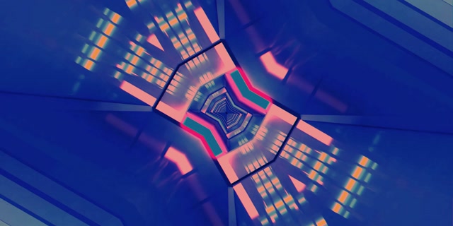 Neon Tunnel Spiraling Vortex 2:1 Univisium 60fps VJ Loop Screensaver