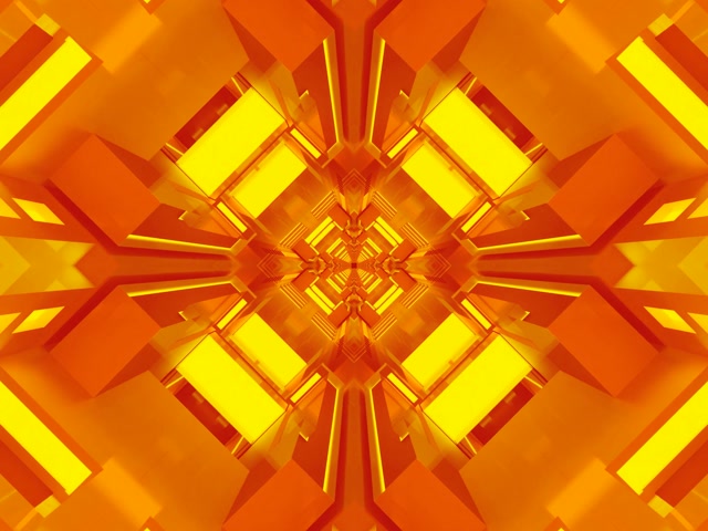 Neonowy Tunel Pomarańczowy Diament Kalejdoskop VJ Loop 4:3 Classic 60fps Wygaszacz