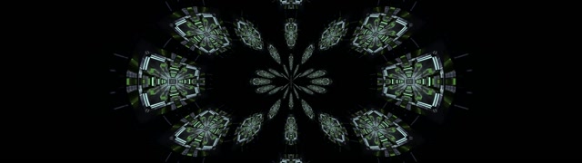Neonowy Tunel Zielony Kalejdoskop VjLoops 32:9 Super Ultraszeroki 60fps Wygaszacz