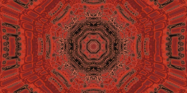 Czerwony Neonowy Tunel Mandala Wygaszacz Ekranu 60fps 2:1 Univisium VJ Loop