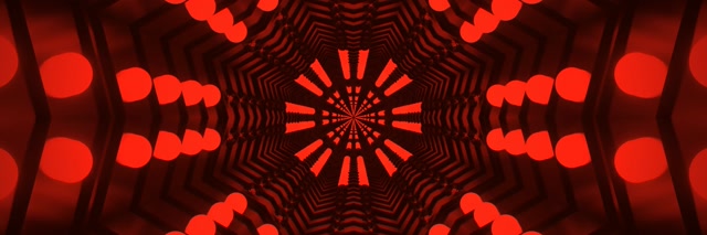 Czerwony Neonowy Tunel Kalejdoskop Wir VJ Loop 3:1 Potrójnie Szeroki 60fps Wygaszacz Ekranu