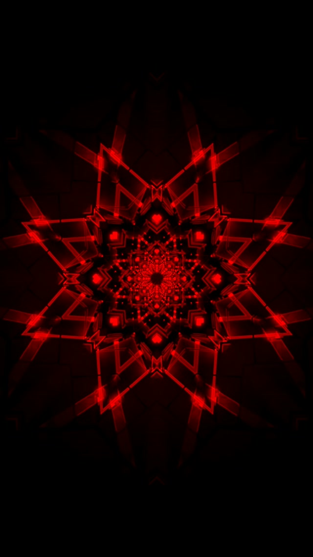 Neon Tunel Czerwony Fraktalny Kalejdoskop 9:16 Reels 60fps Wygaszacz VJLoops
