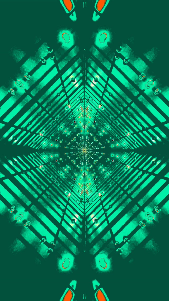 Neonowy Tunel Zielony Diament Kalejdoskop VJ Loop 9:16 Reels 60fps Wygaszacz Ekranu