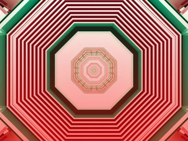 Red Octagon Neon Tunnel Wygaszacz ekranu 4:3 Classic 60fps Vj Loop