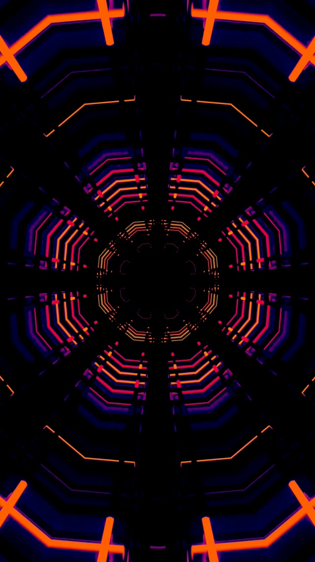 Neonowy Tunel Obwód Siatka VJ Loop 9:16 Reels 60fps Wygaszacz