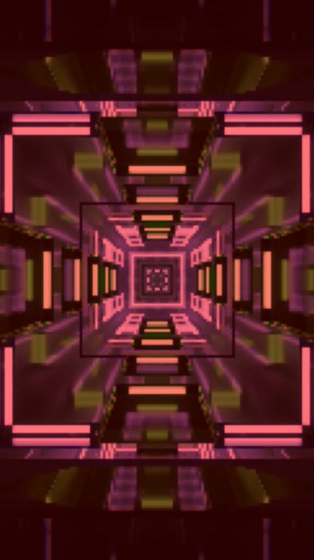 Neon Tunnel Pink Grid VJ Loop 9:16 Reels 60fps Screensaver