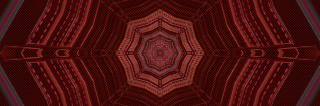 Czerwony Ośmiokąt Neon Tunel Vj Loop 3:1 Triple Wide 60fps Wygaszacz