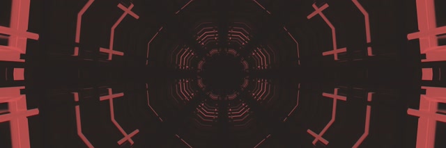 Czerwony Neonowy Tunel Ośmiokąt Pulsacja VJ Loop 3:1 Potrójnie Szeroki 60fps Wygaszacz Ekranu