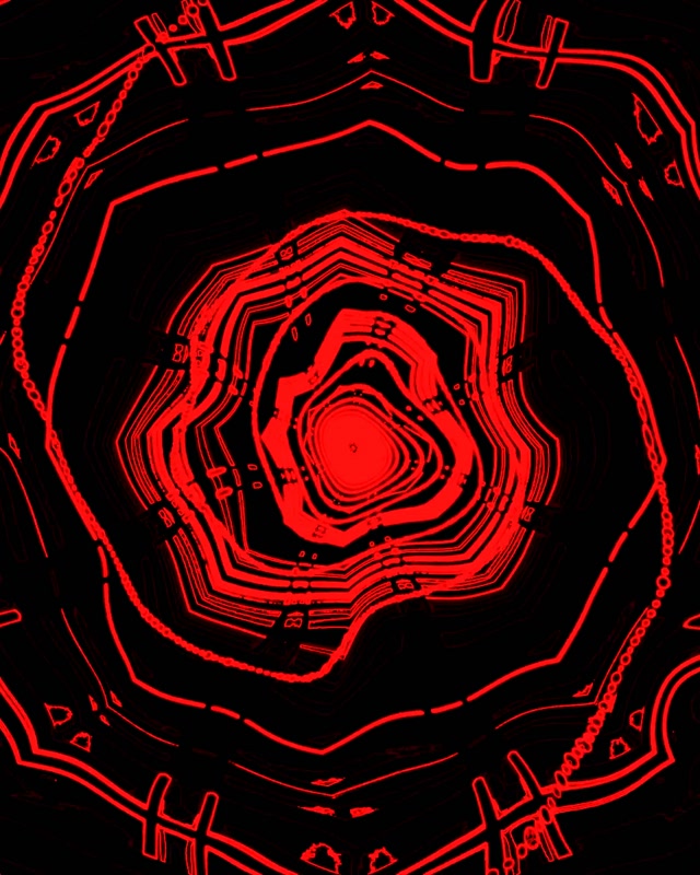 Czerwony Neonowy Tunel Spiralny Wir VJ Loop 60fps 4:5 Instagram Wygaszacz