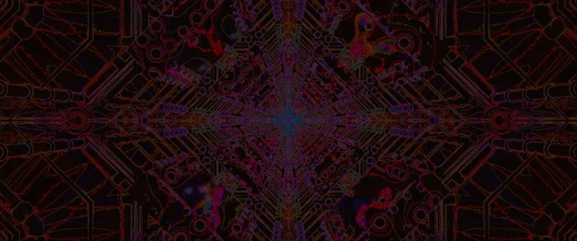 Neonowy Tunel Czerwona Cyber Mandala 2.39:1 Cinemascope 60fps Wygaszacz VJ Loop