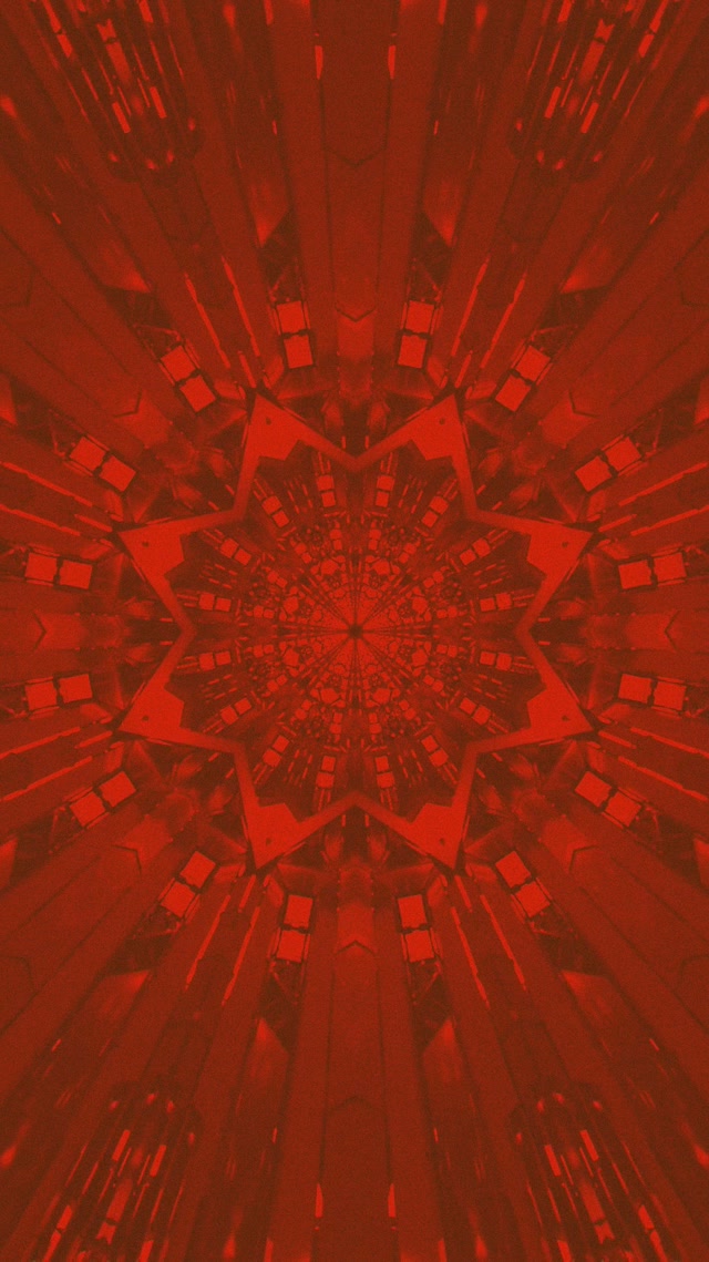 Czerwona Gwiazda Kalejdoskop Neonowy Tunel VJ Loop 9:16 Reels 60fps Wygaszacz