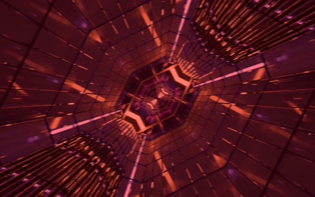 Neon Tunnel Czerwony Sześciokąt Wir VJ Loop 60fps 16:10 Macbook Screensaver