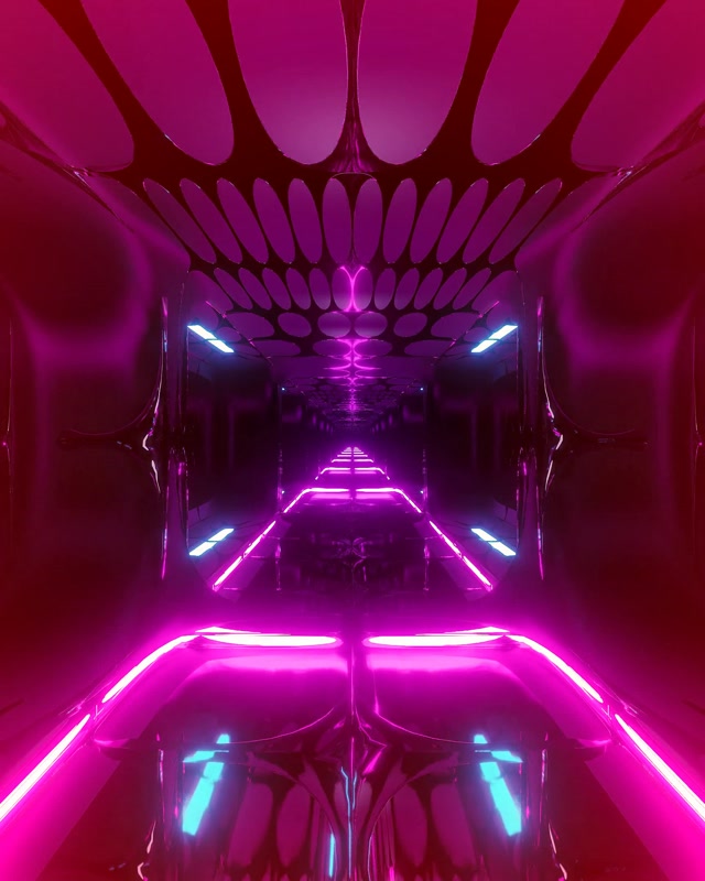 Tunel Neonowy Różowa Owalna Siatka VJ Loop 60fps 4:5 Instagram Wygaszacz