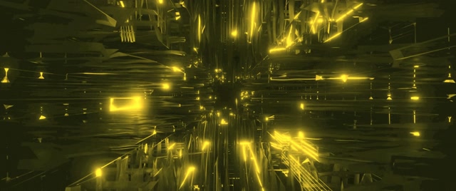 Neonowy Tunel Złoty Kolec Wybuch VJ Loop 2.39:1 Cinemascope 60fps Wygaszacz