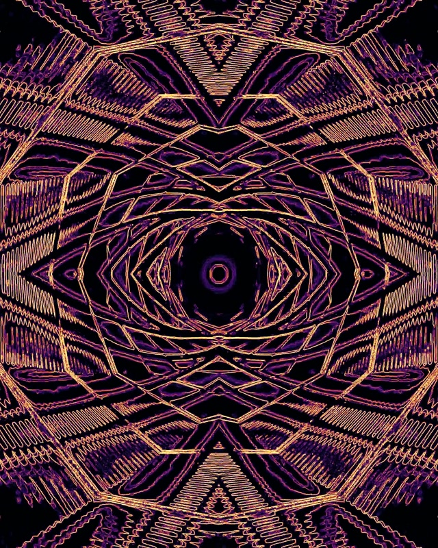 Neonowy Tunel Złoty Fioletowy Kalejdoskop Vj Loop 4:5 Instagram 60fps Wygaszacz