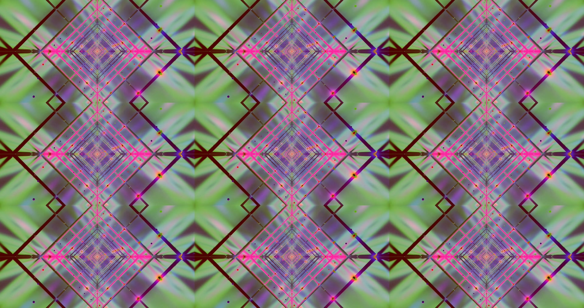 Túnel Neon Rosa Verde Diamante Screensaver 4K UHD 60fps VJ Loop