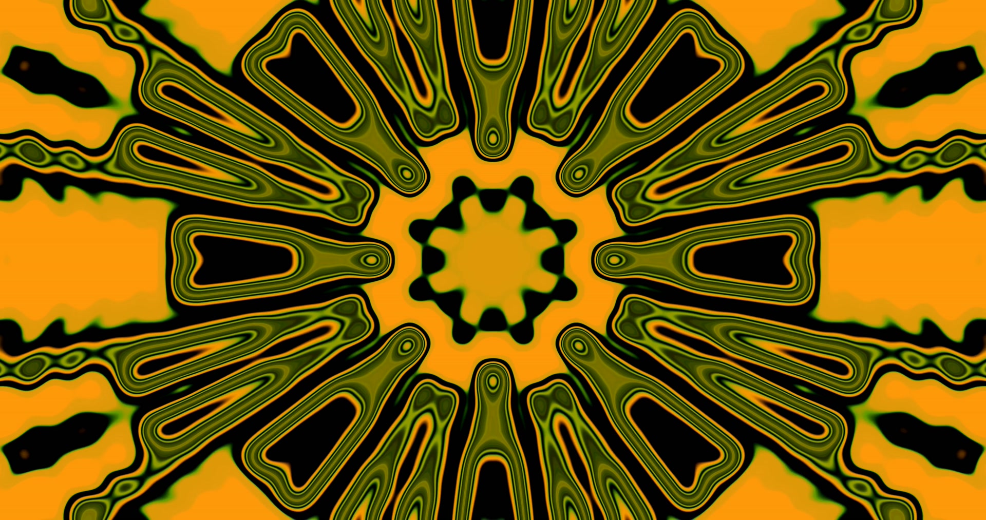 Túnel Neon Mandala Verde Laranja 4K UHD 60fps Protetor de Tela VJ loop