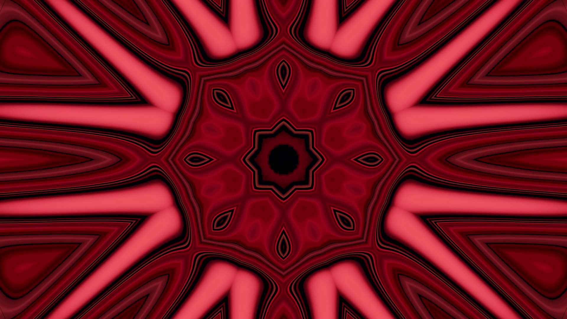 Túnel Neon Vermelho Caleidoscópio 4K UHD 60fps Screensaver VJ Loop